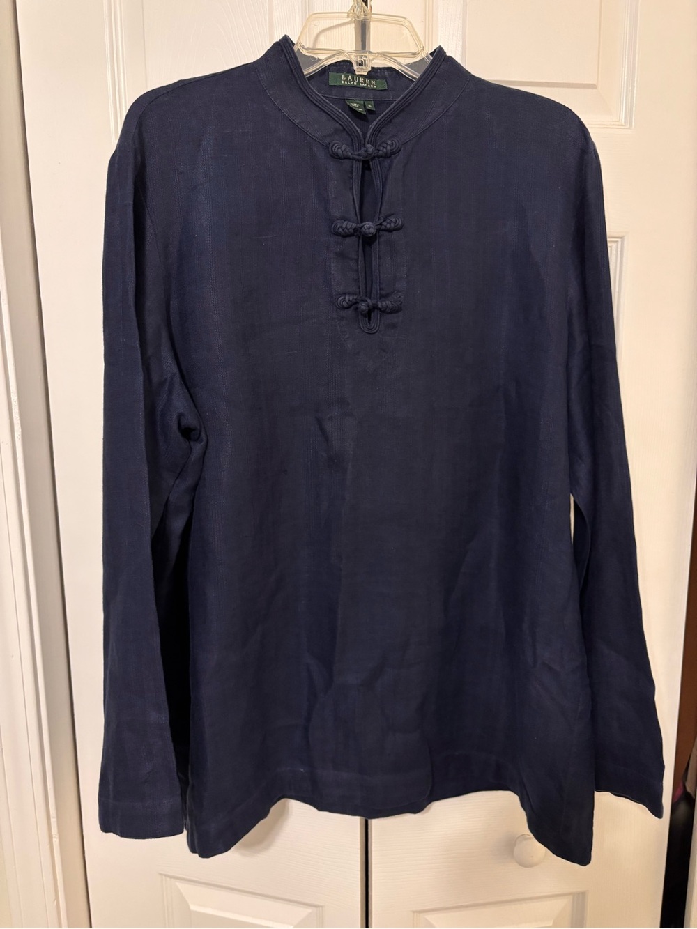 Lauren Ralph Lauren Navy 100% Linen tunic